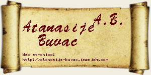 Atanasije Buvač vizit kartica